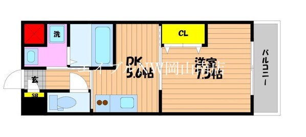 大元駅 徒歩15分 5階の物件間取画像